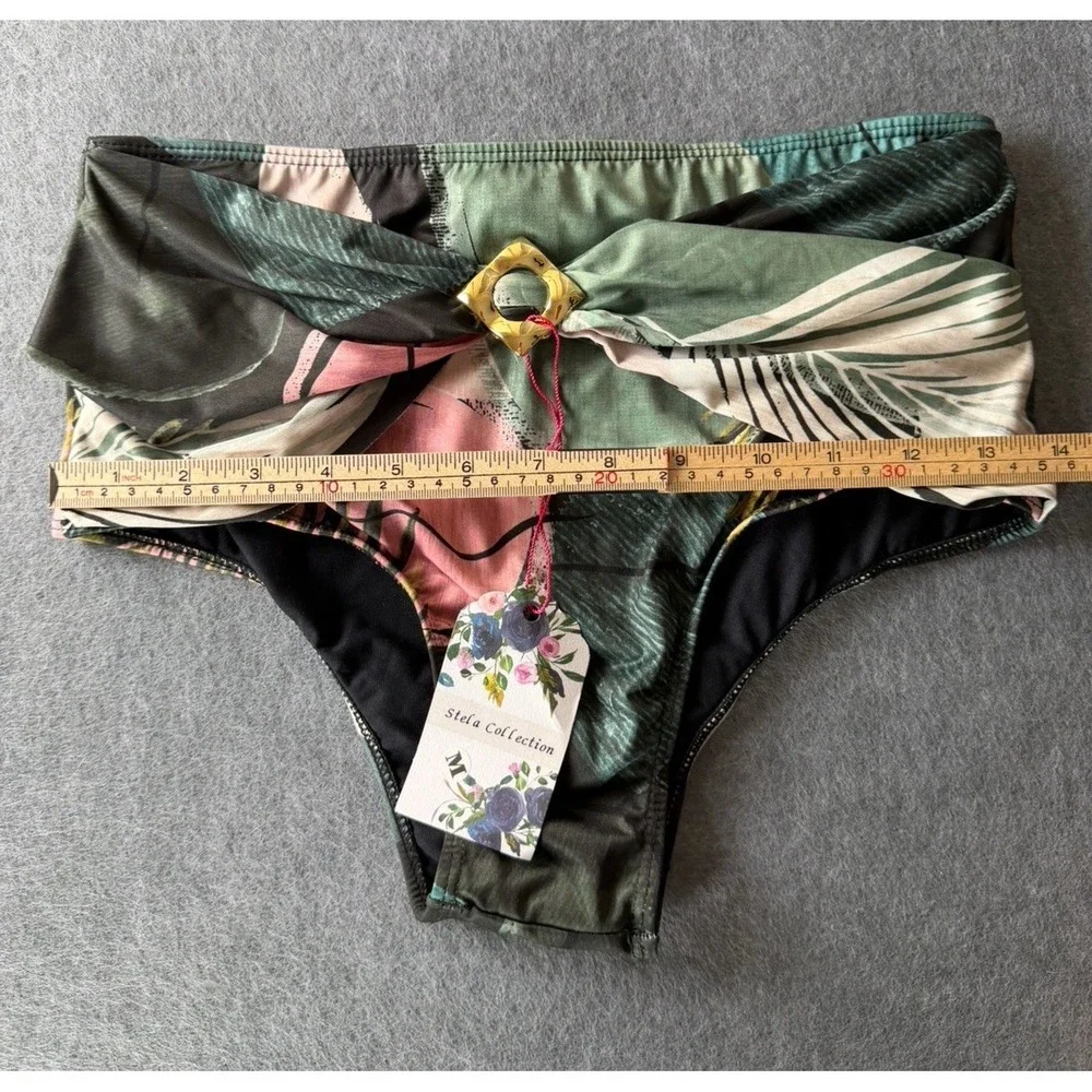 Summer Vacation Beachy Tropical  Allamar Stela Bikini Bathing‎ suit bottom Sz M